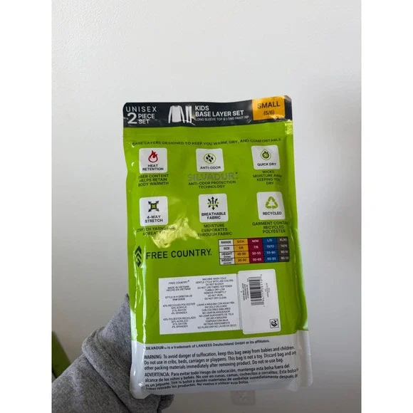 Free Country Kids' Microtech® Heat Base Layer Set – Size Small (5–6) – Unisex - Picture 4 of 4